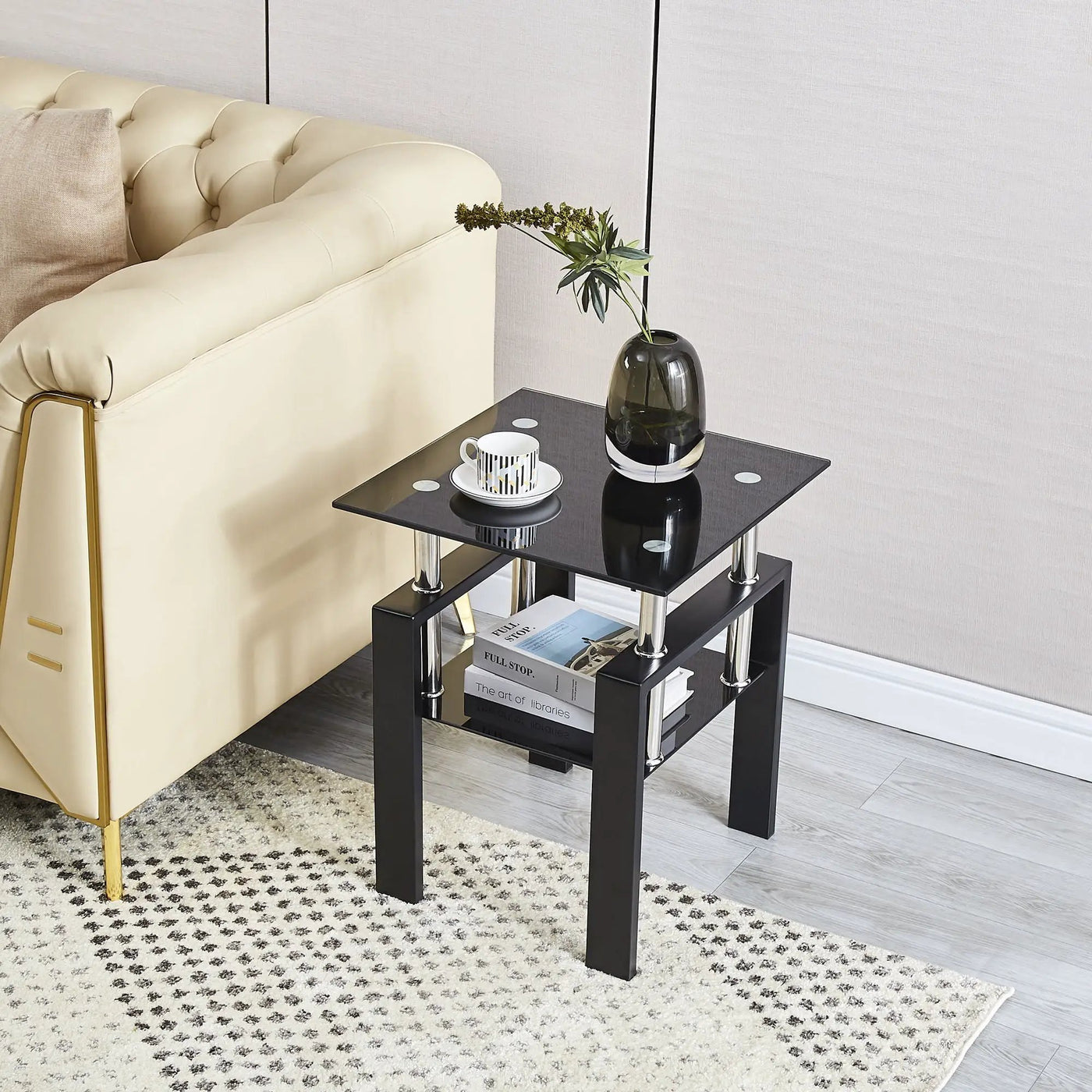Tempered Glass Table With Storage by HouseOfZazla