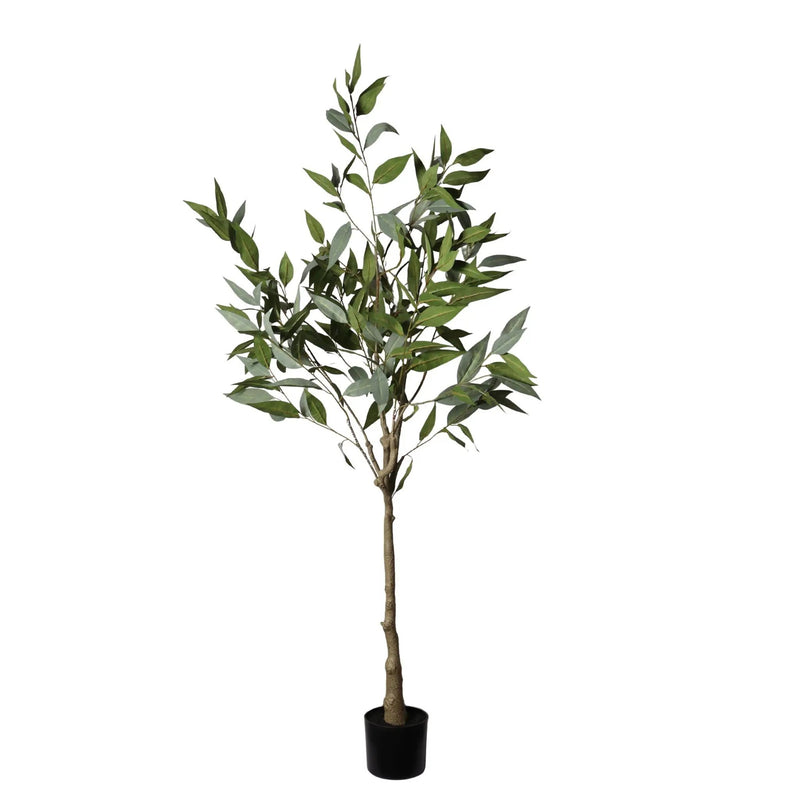 5Ft Realistic Artificial Eucalyptus Tree In Pot With Lush Leaves For Home Office Decor - Green Leaves by Unique Piece Furniture