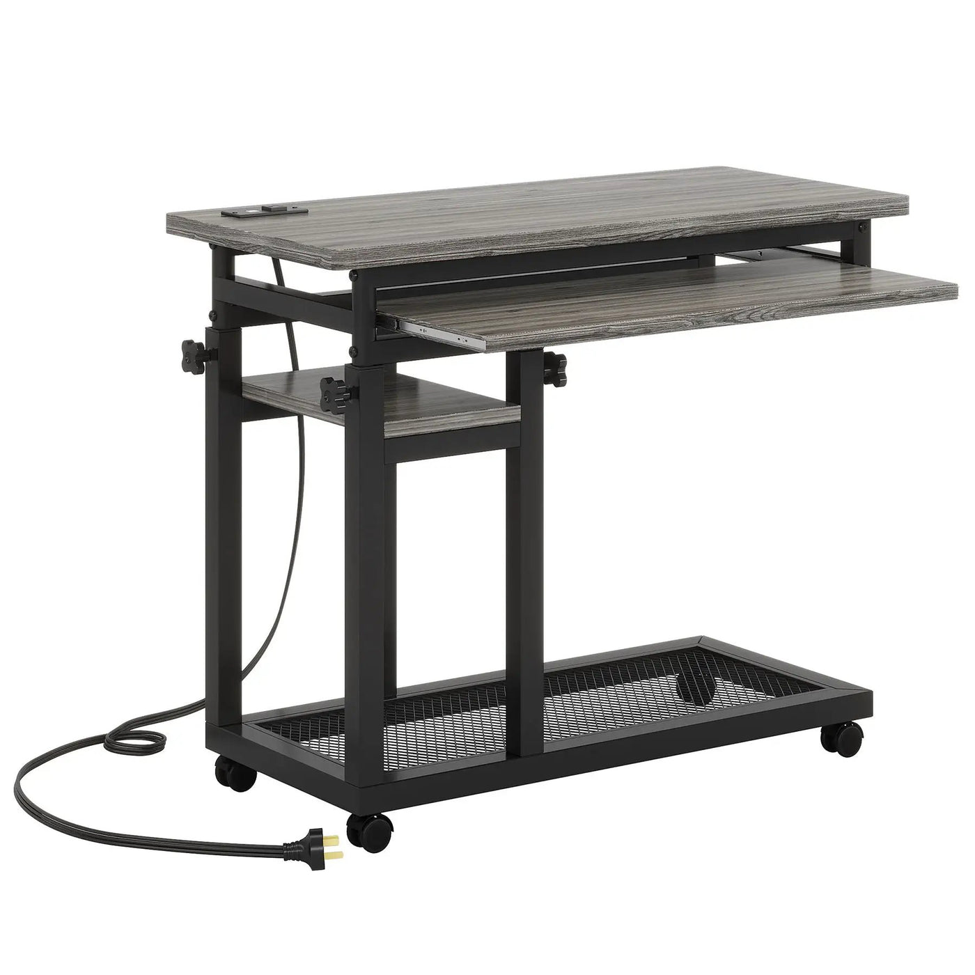 Adjustable Portable C-Shaped Desk With Power Outlet & USB Ports by HouseOfZazla