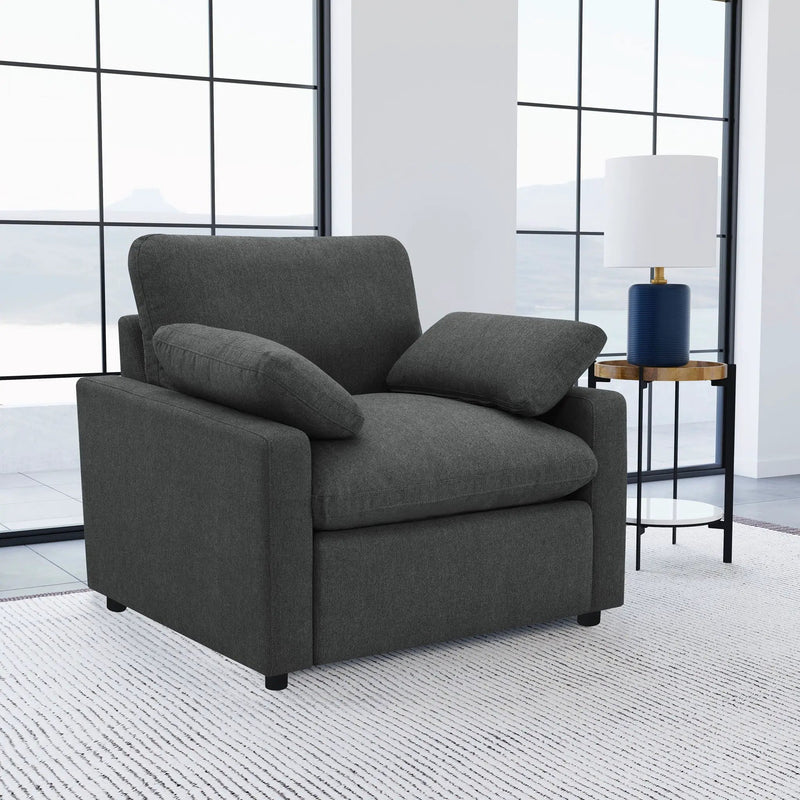 Collins Upholstered Power Recliner Chair Dark Grey by Unique Piece Furniture