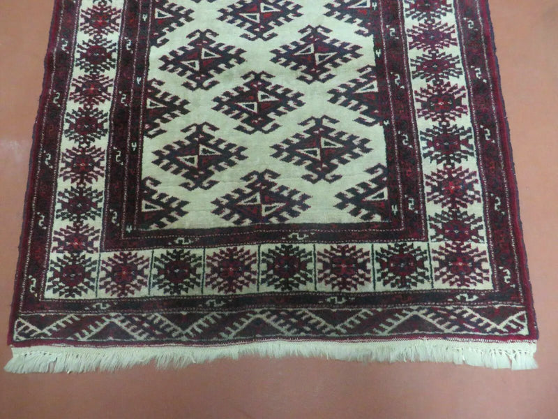 3' X 3' Vintage Handmade Turkoman Bokhara Yamud Wool Rug Nice by Jewel Rugs