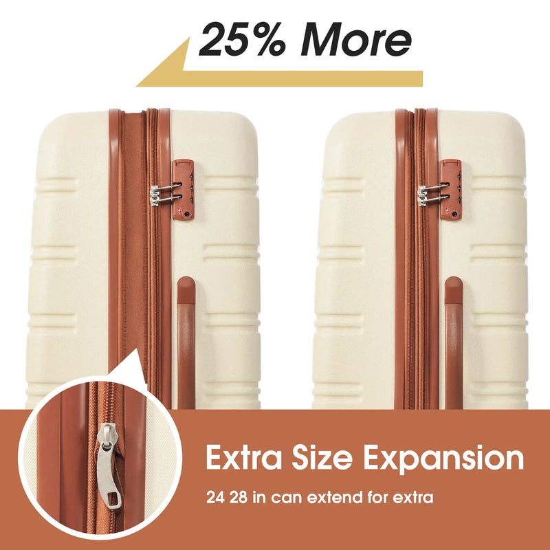 3 Piece Luggage Set Hardside Spinner Suitcase With Tsa Lock 20" 24" 28" Available by HouseOfZazla