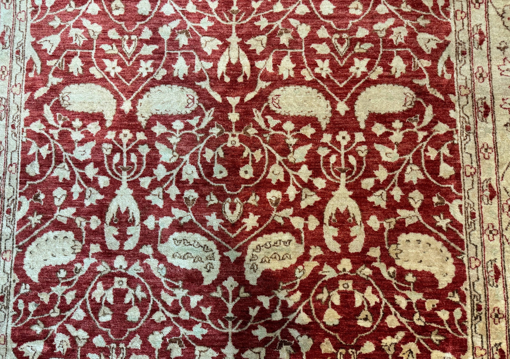 Pakistani Chobi Rug 8x10, Red, Handmade by Jewel Rugs