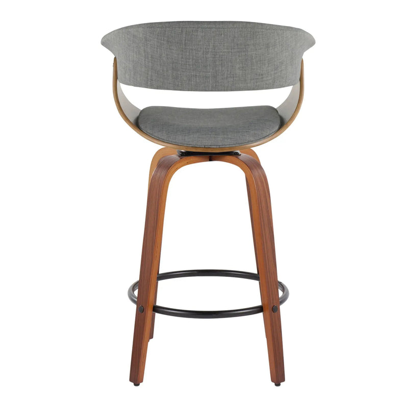 Vintage Mod - Mid Century Modern Fixed Height Counter Stool & Swivel With Round Footrest (Set of 2) by Unique Piece Furniture