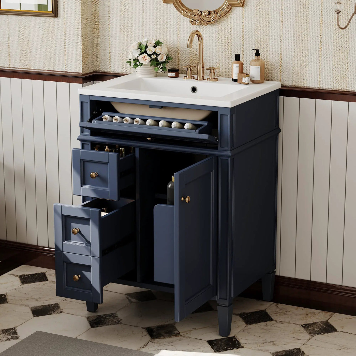 24'' Bathroom Vanity with Top Sink and Storage Cabinet by HouseOfZazla