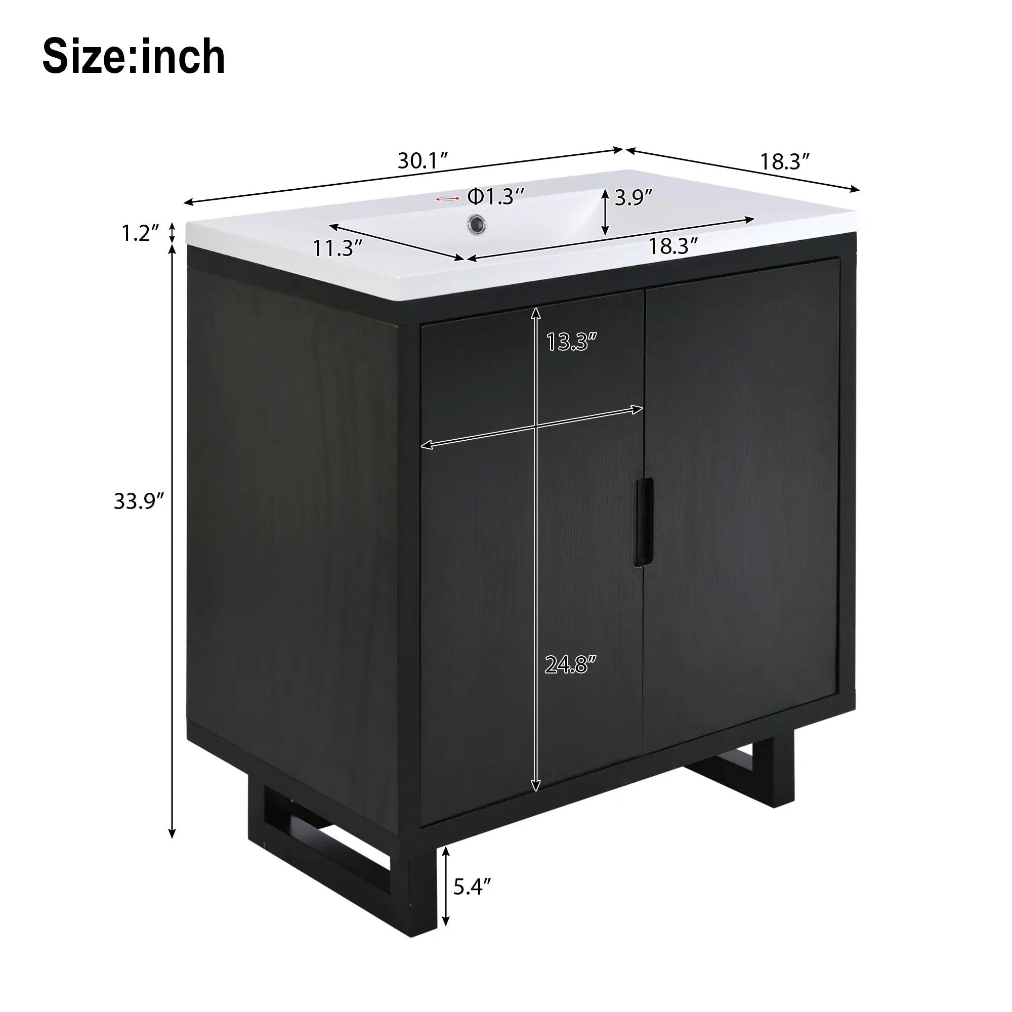 30" Bathroom Vanity Set with Sink by HouseOfZazla