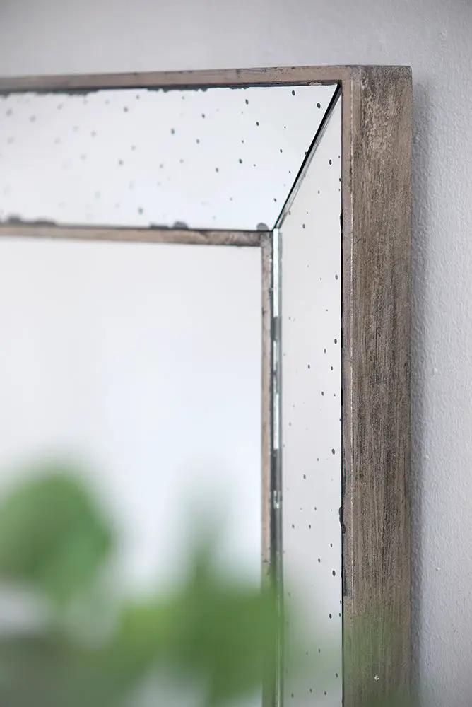 Distressed Accent Mirror, Traditional Style Framed Wall Mirror For Living Room by HouseOfZazla