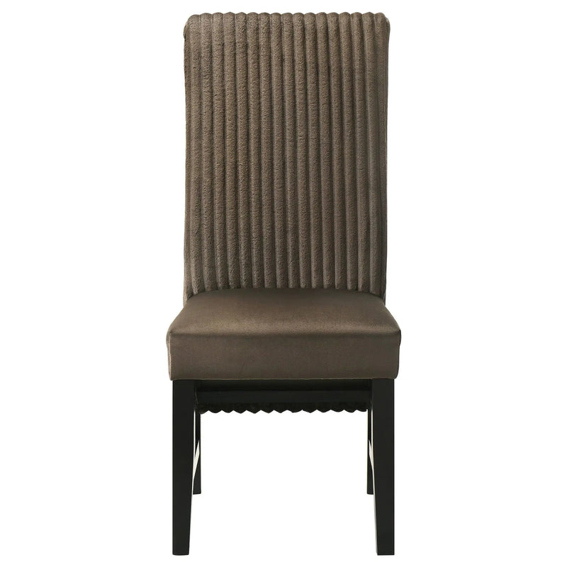 Barrand Upholstered Dining Side Chair Chocolate (Set of 2) by Unique Piece Furniture