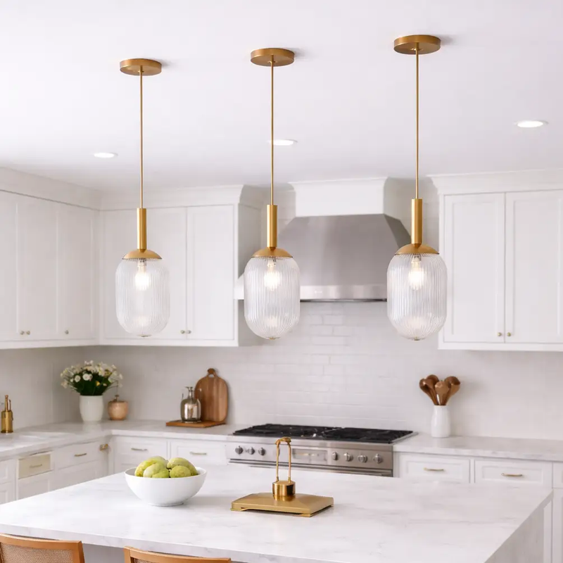 Modern Style Pendant Lamp - Bronze and Clear by HouseOfZazla