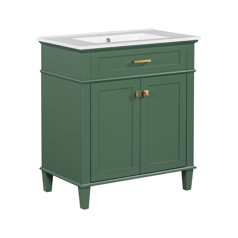 Bathroom Vanity With Ceramic Basin, Soft Close Door And Adjustable Shelves by HouseOfZazla