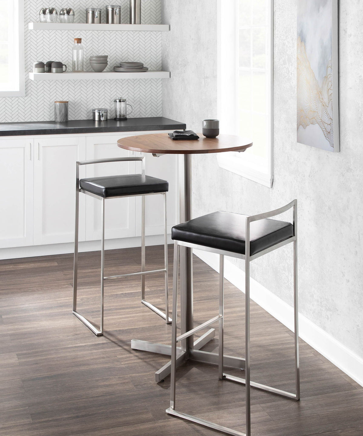 Contemporary Stackable Barstool with Padded Seat - Multiple Colors, photo 2 of 40