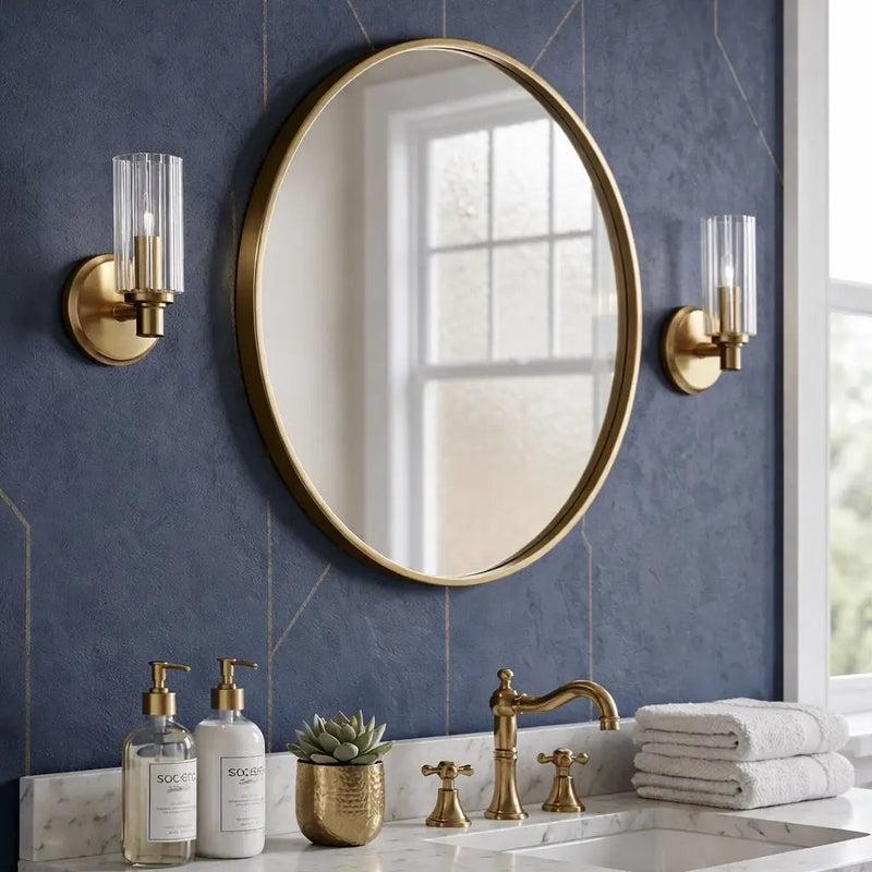Jardin - Single Light Wall Sconce With Clear Ribbed Satin - Clear / Gold by HouseOfZazla