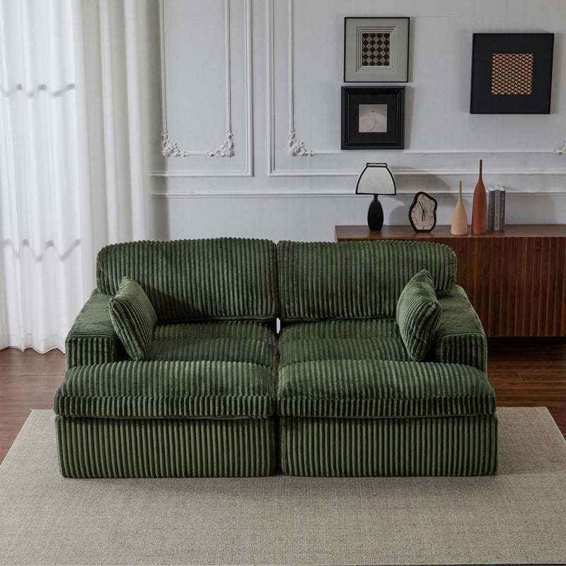 Double Chaise Lounge Chair, Oversized Upholstered Sleeper Cloud Couch