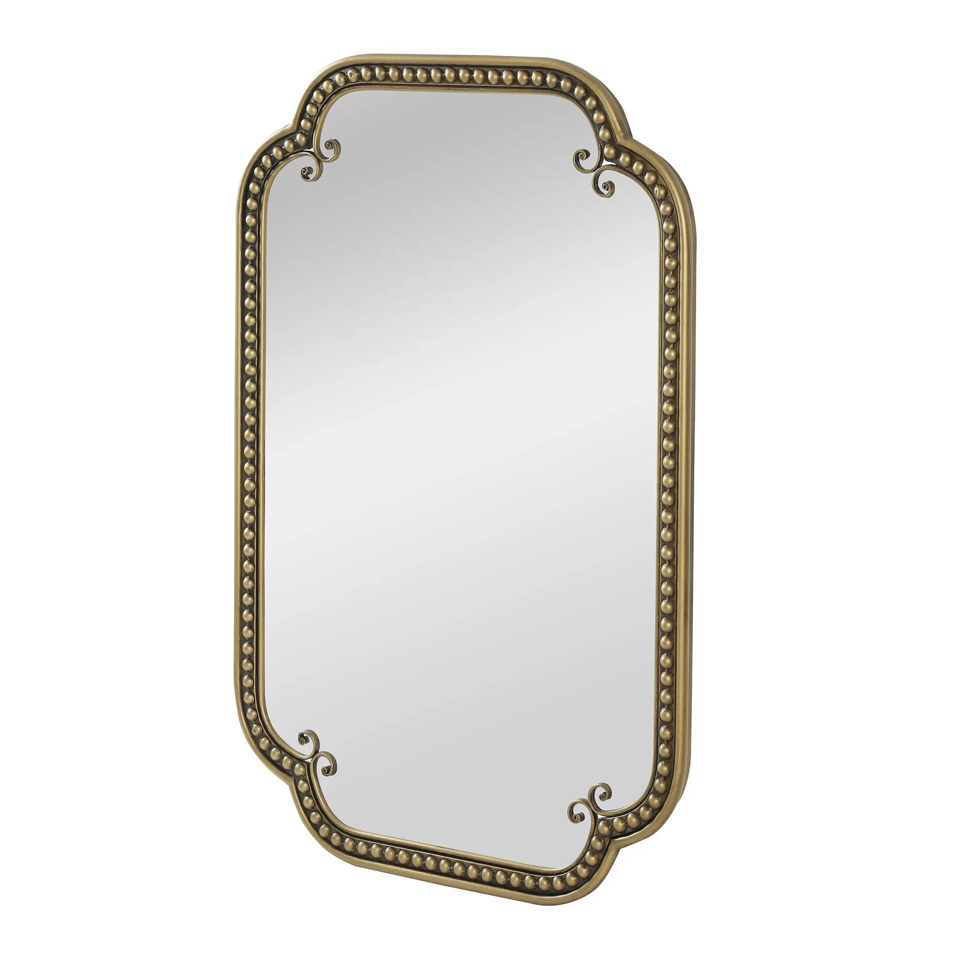Gold Irregular Beaded Metal Framed Wall Mirror - Large by HouseOfZazla