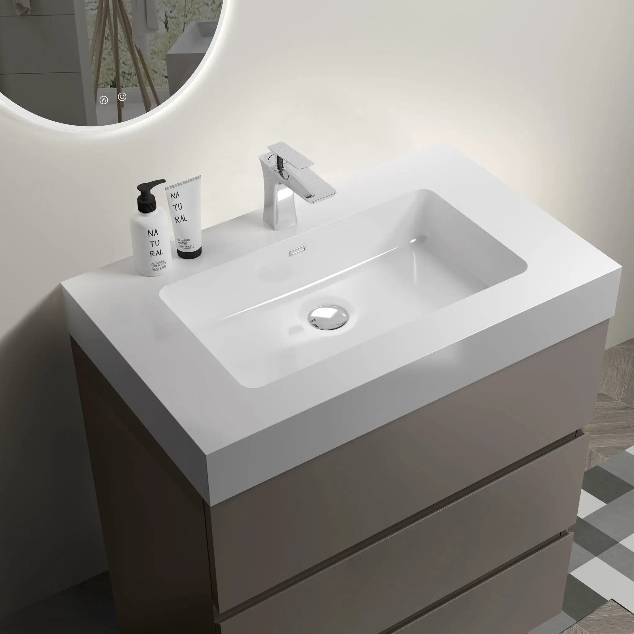 Alice - Bathroom Vanity With Sink, Large Storage Freestanding Bathroom Vanity For Modern Bathroom, One-Piece Sink Basin Without Drain And Faucet by Unique Piece Furniture