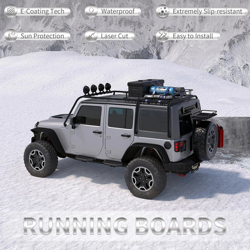 Running Boards for 07-18 Jeep Wrangler JK JKU 4 Doors by HouseOfZazla