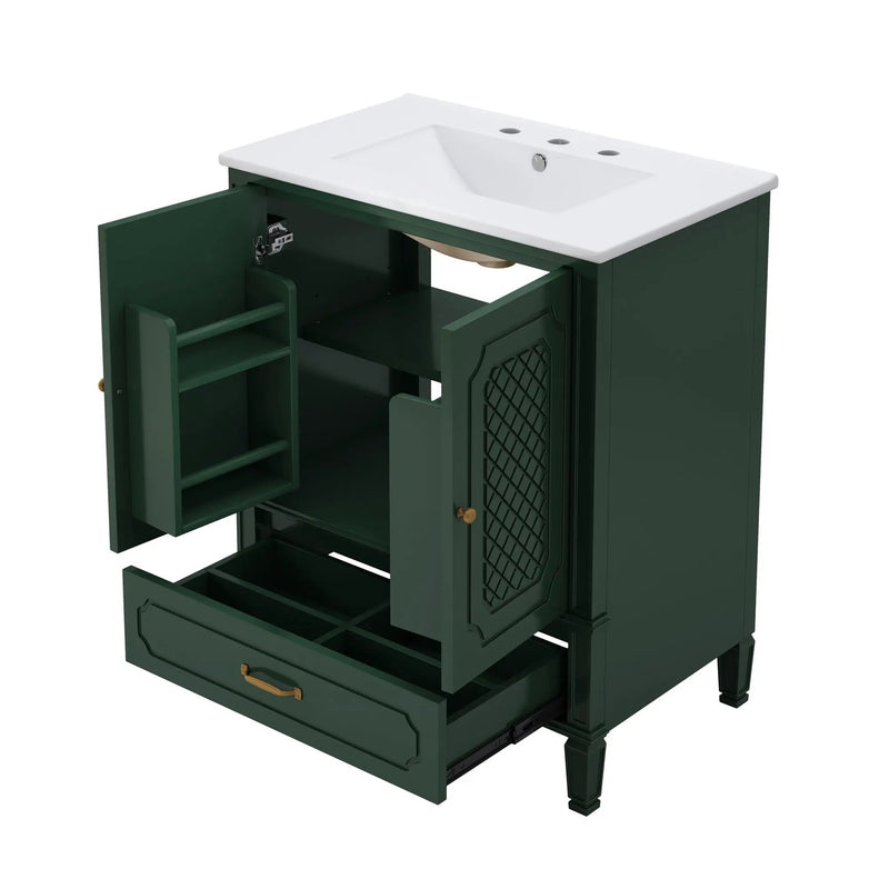 Bathroom Vanity With Sink, Soft Closing Door, Multi Functional Storage by HouseOfZazla