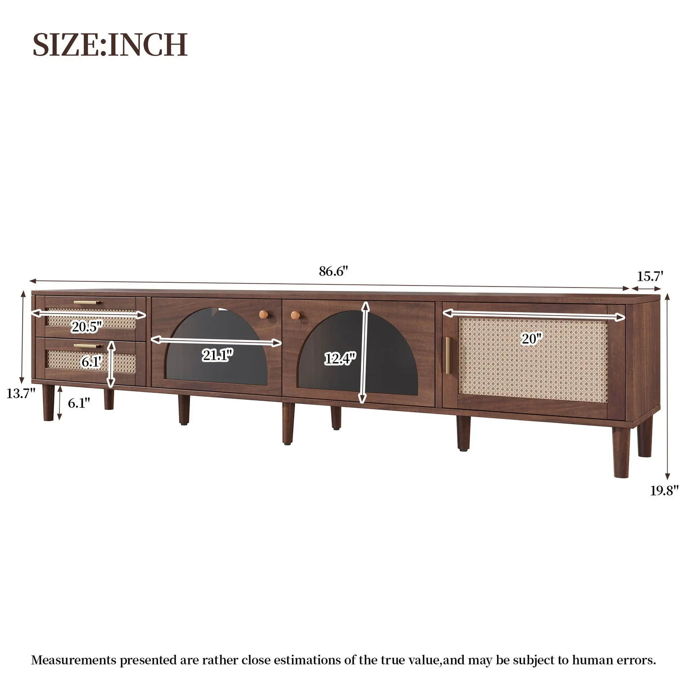 TV Stand With App-Controlled LED Lights, 2 Drawers & Door Storage by HouseOfZazla