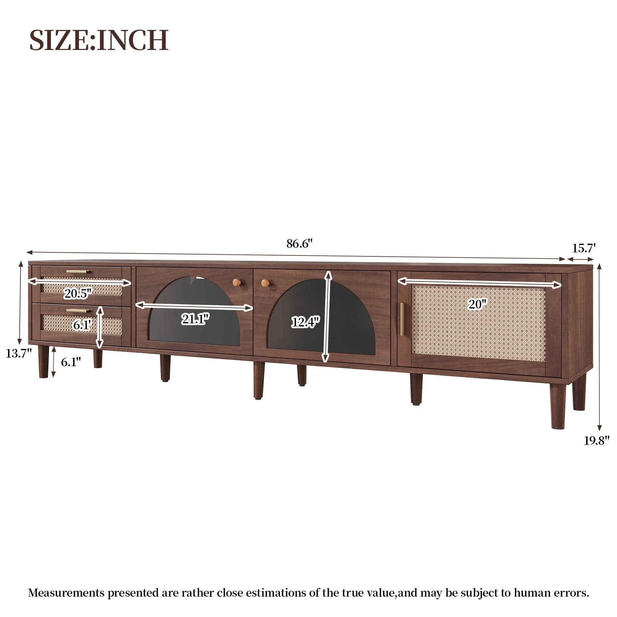 TV Stand With App-Controlled LED Lights, 2 Drawers & Door Storage