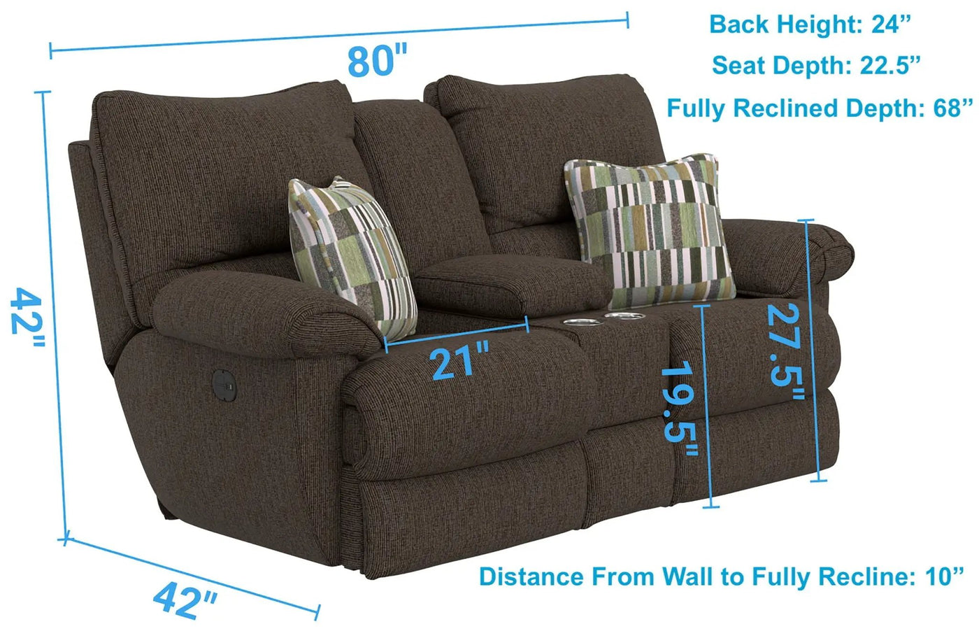 Lenny - Power Lay Flat Reclining Console Loveseat by Unique Piece Furniture