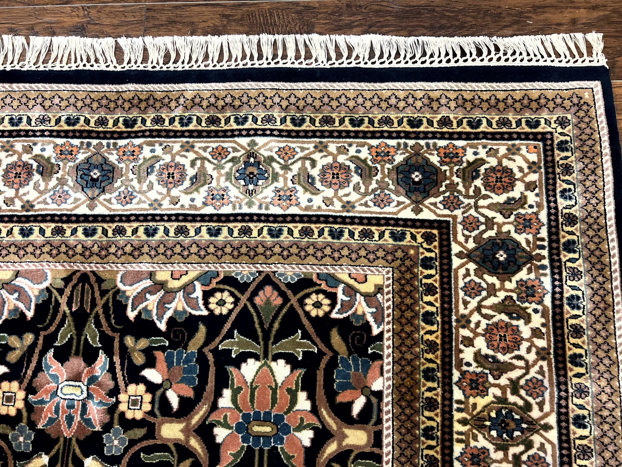 Indo Persian Bidjar Rug 6x10, Vintage Handmade Wool Carpet, Allover Pattern by Jewel Rugs