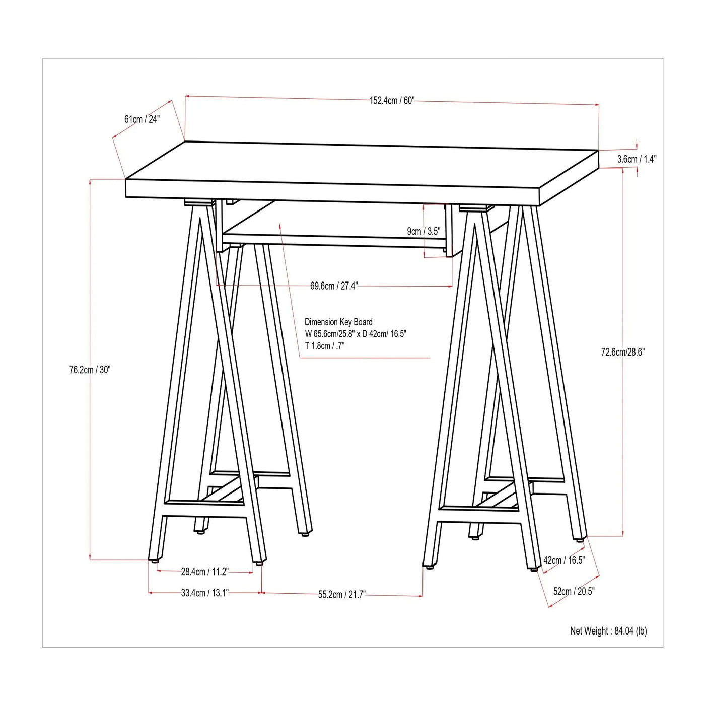 Sawhorse - Handcrafted Solid Desk by HouseOfZazla