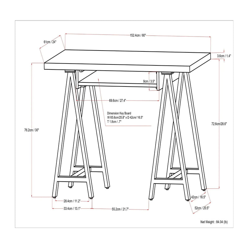 Sawhorse - Handcrafted Solid Desk