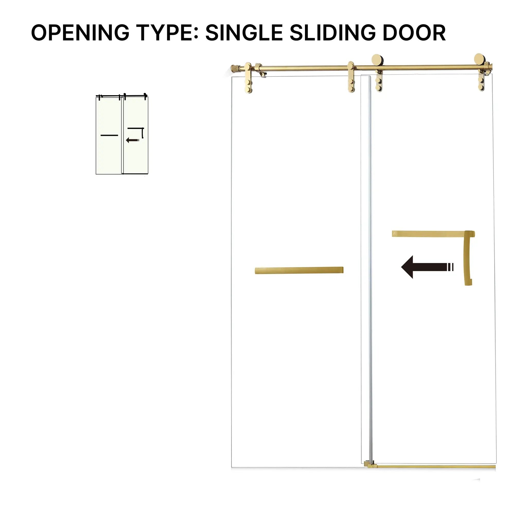 60 Inches x 76 Inches Frameless Single Sliding Shower Door by HouseOfZazla