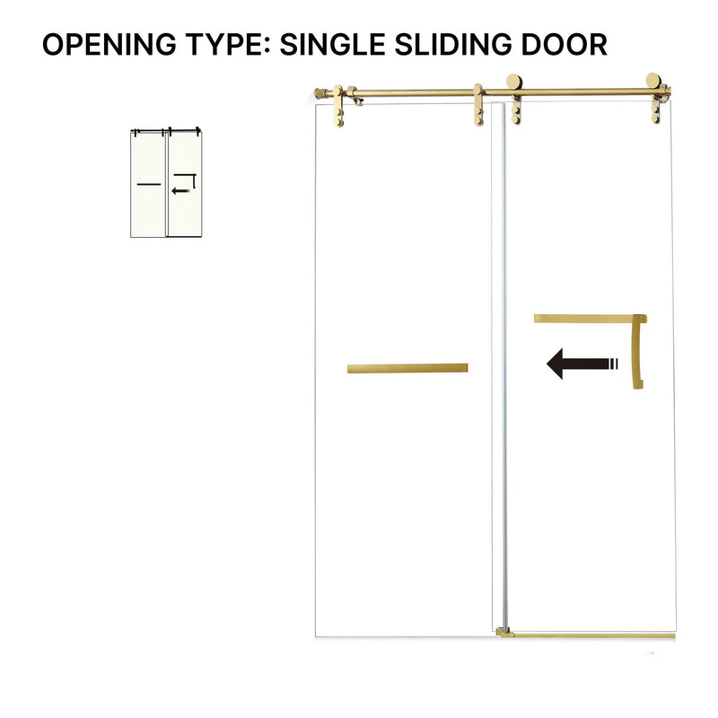 60 Inches x 76 Inches Frameless Single Sliding Shower Door by HouseOfZazla