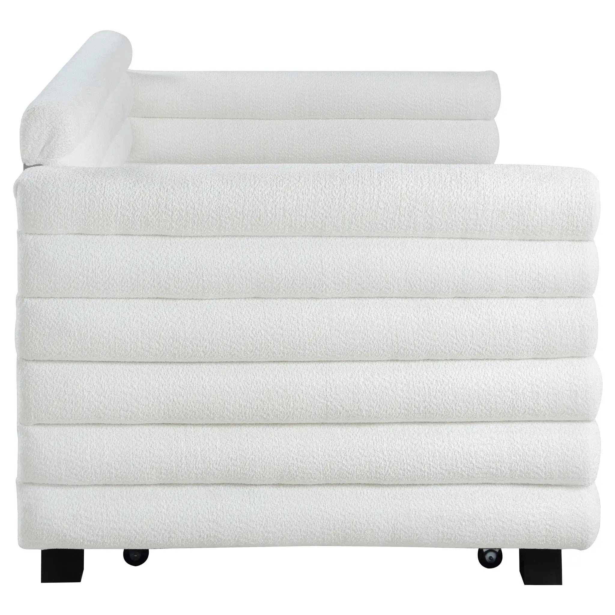 Fandango - Upholstered Twin Day Bed With Trundle - White