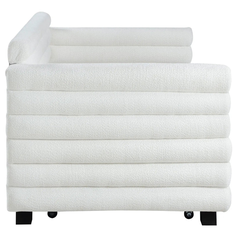 Fandango - Upholstered Twin Day Bed With Trundle - White