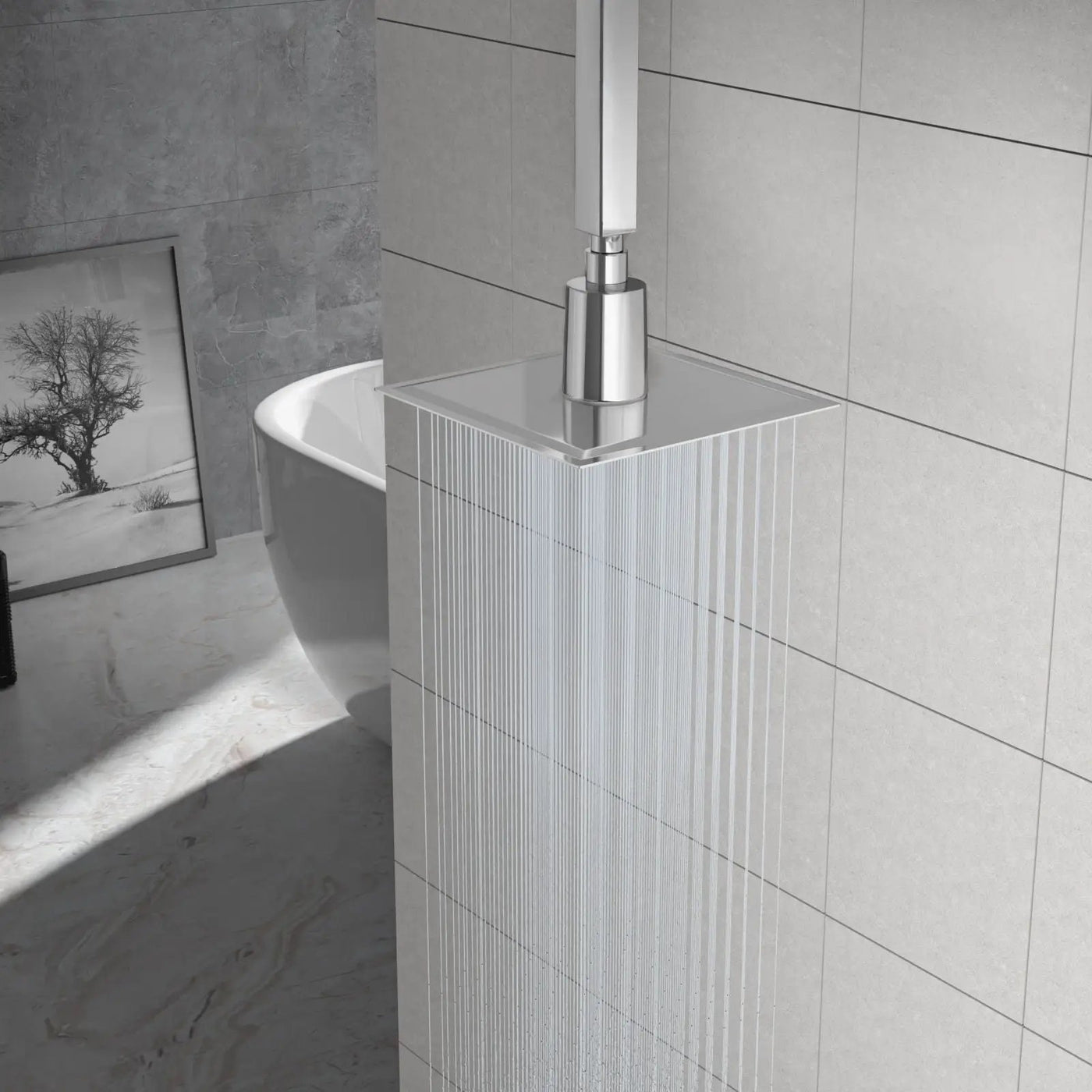 Ultra Thin 8" Square Rain Shower Head 304 Stainless Steel, Wall / Ceiling Mounted by HouseOfZazla