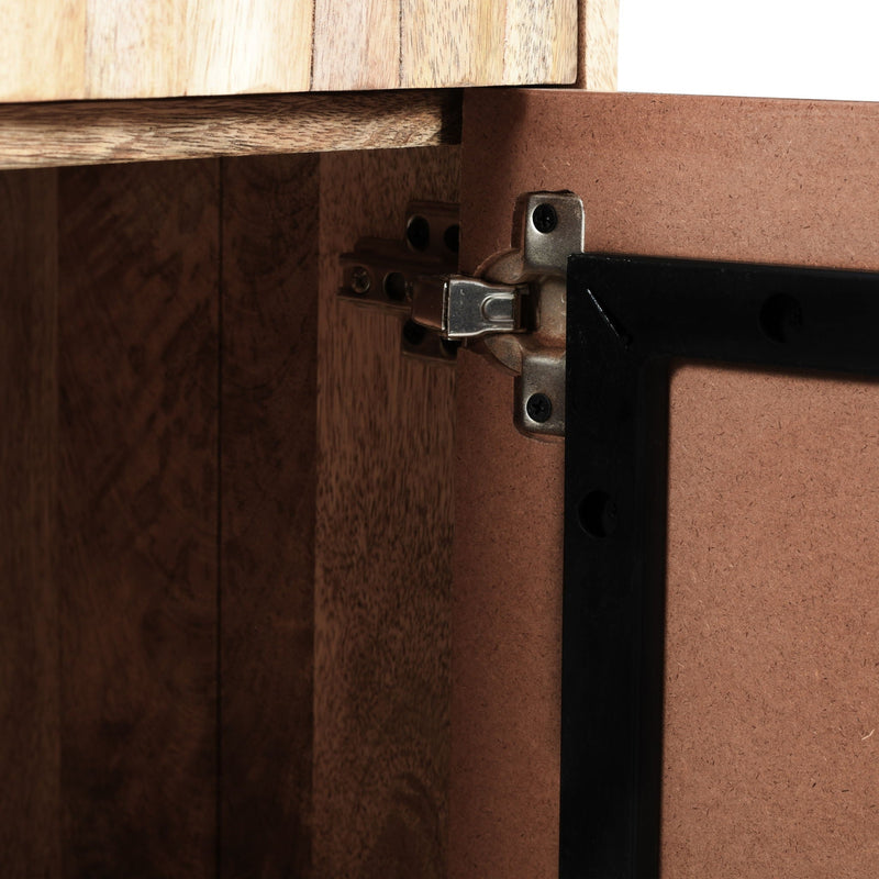 Stylish Style 2 Drawer 2 Door Cabinet, Mango Wood - Natural by HouseOfZazla