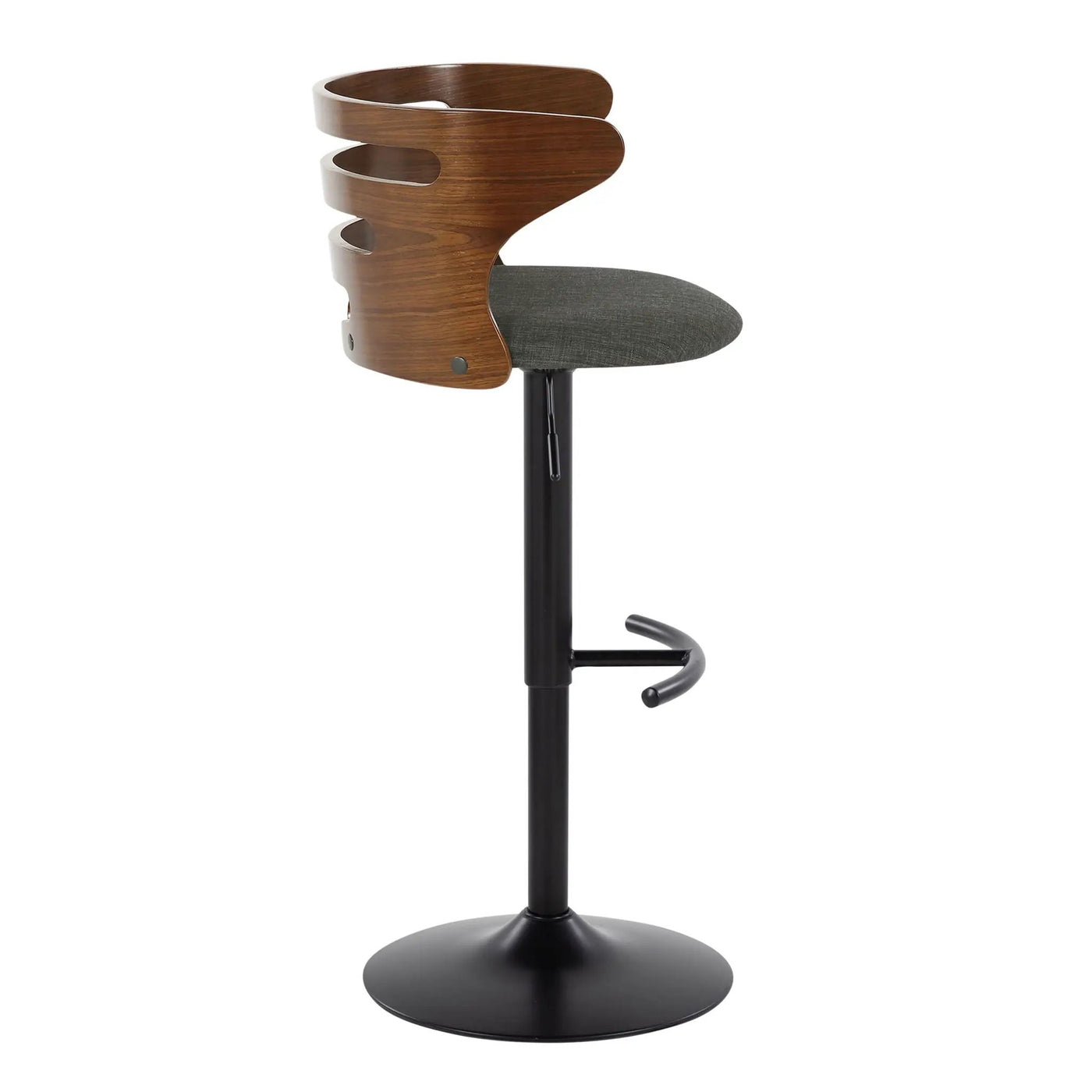 Cosi - Mid Century Modern Adjustable Barstool With Swivel With Rounded T Footrest (Set of 2) by HouseOfZazla