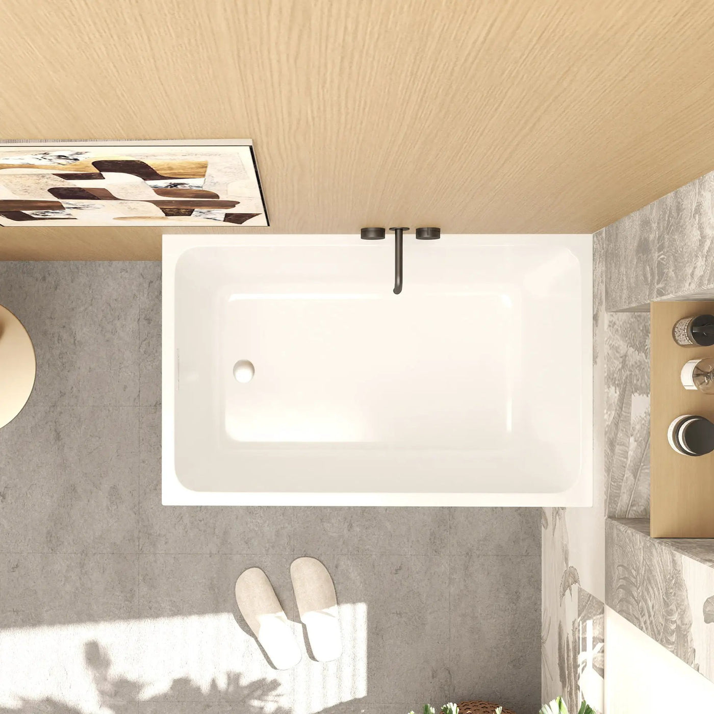 Freestanding Bathtub With Drain, Rectangular Shape by HouseOfZazla