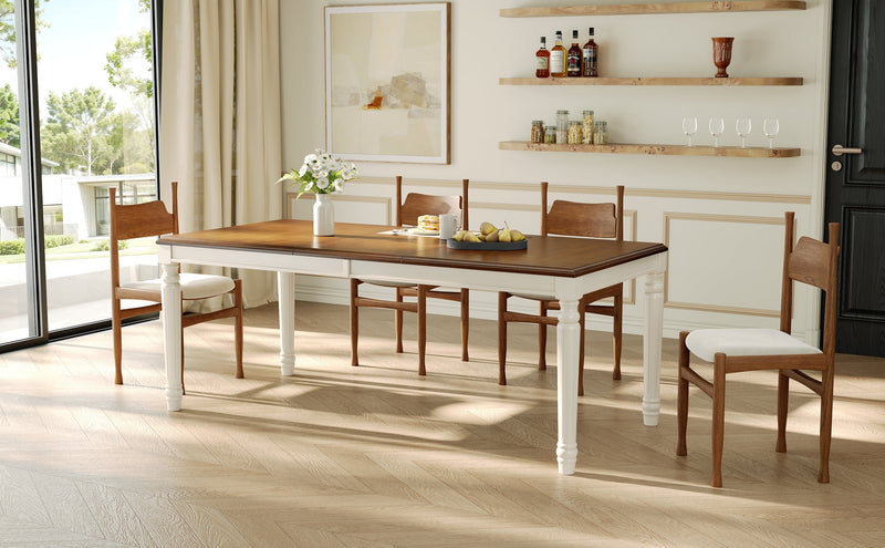 Traditional Rectangular Dining Table with Solid Wood Base - Natural Finish, photo 3 of 10