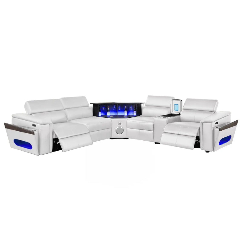 Nova - Sectional With Bluetooth Speaker, LED And Lifting Wine Cabinet by HouseOfZazla