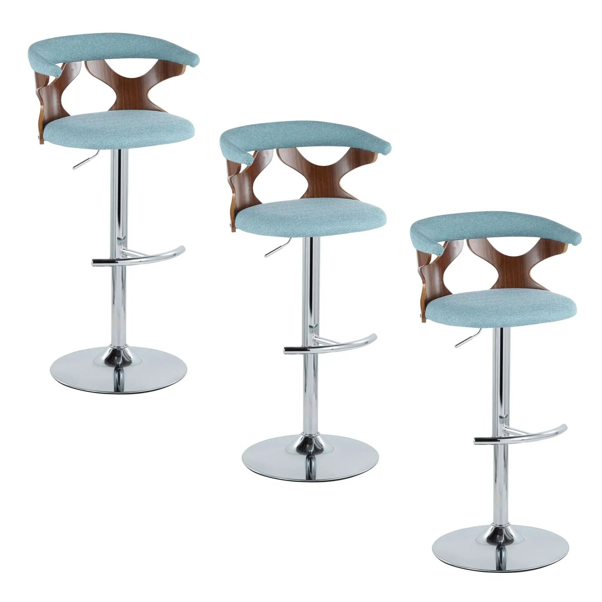Gardenia - Mid Century Modern Adjustable Barstool With Swivel With Rounded T Footrest (Set of 2) by Unique Piece Furniture