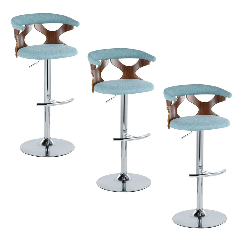 Gardenia - Mid Century Modern Adjustable Barstool With Swivel With Rounded T Footrest (Set of 2) by Unique Piece Furniture