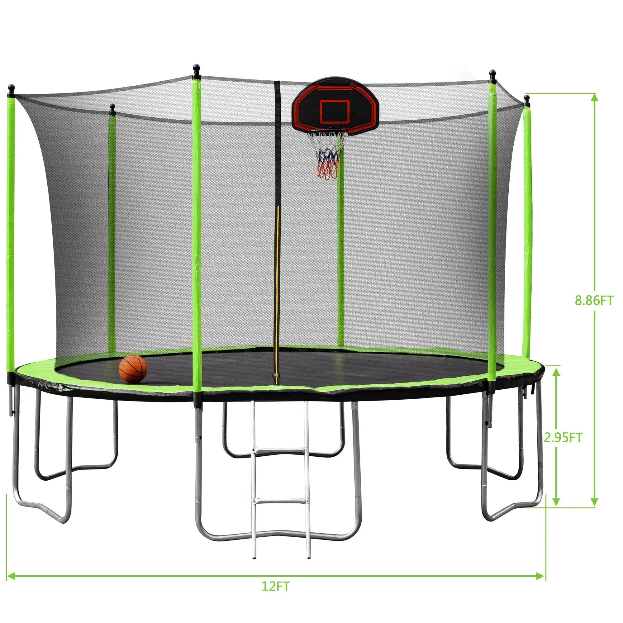 12Ft Trampoline 2023 - Green by HouseOfZazla
