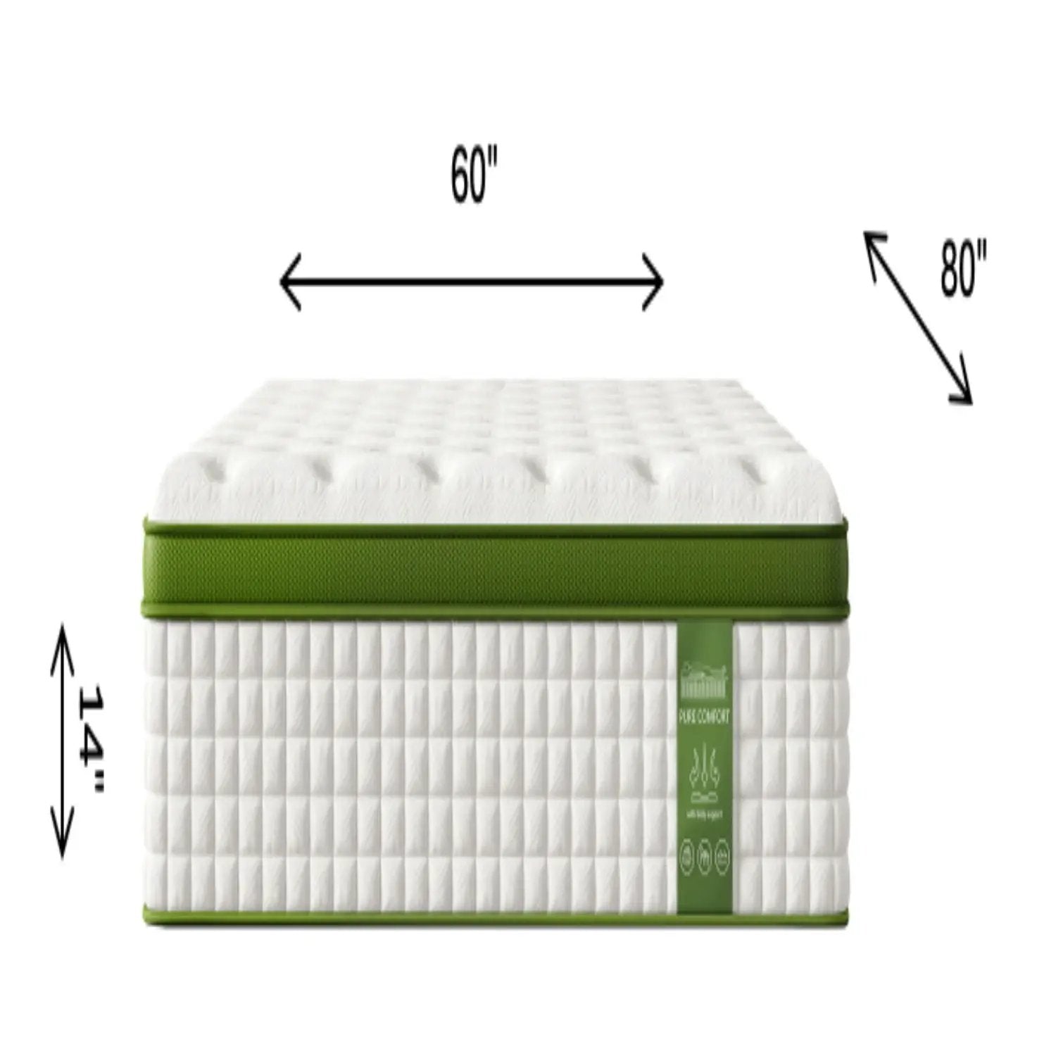14" Hybrid Mattress With Gel Memory Foam And Pocket Springs by Unique Piece Furniture