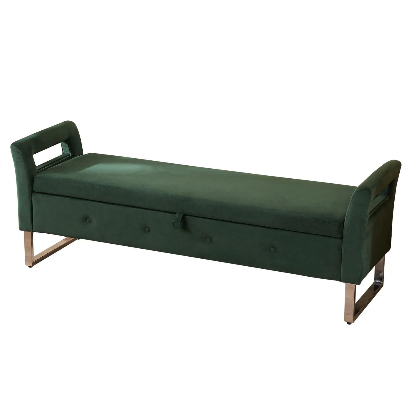 Wide Storage Soft Ottoman Bench With Armrests by HouseOfZazla