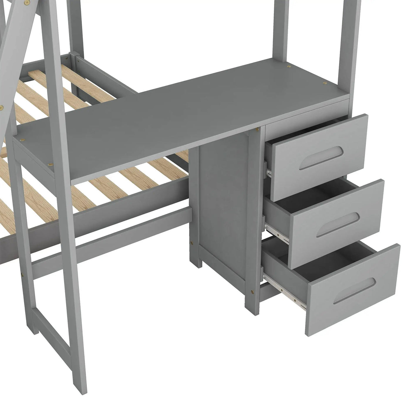 Bunk Bed With Built In Desk And 3 Drawers by HouseOfZazla