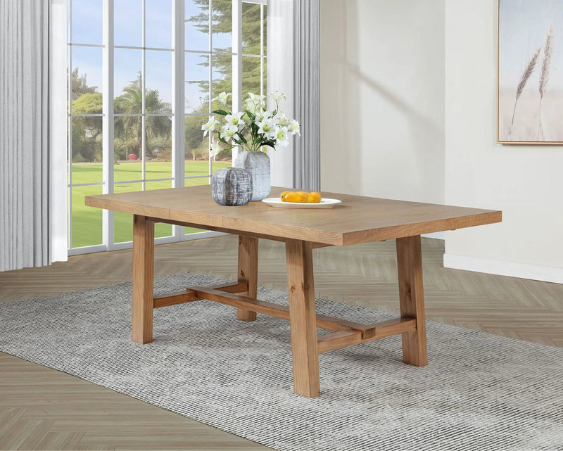 Middleton 76-inch Extension Leaf Dining Table Natural Brown by Unique Piece Furniture