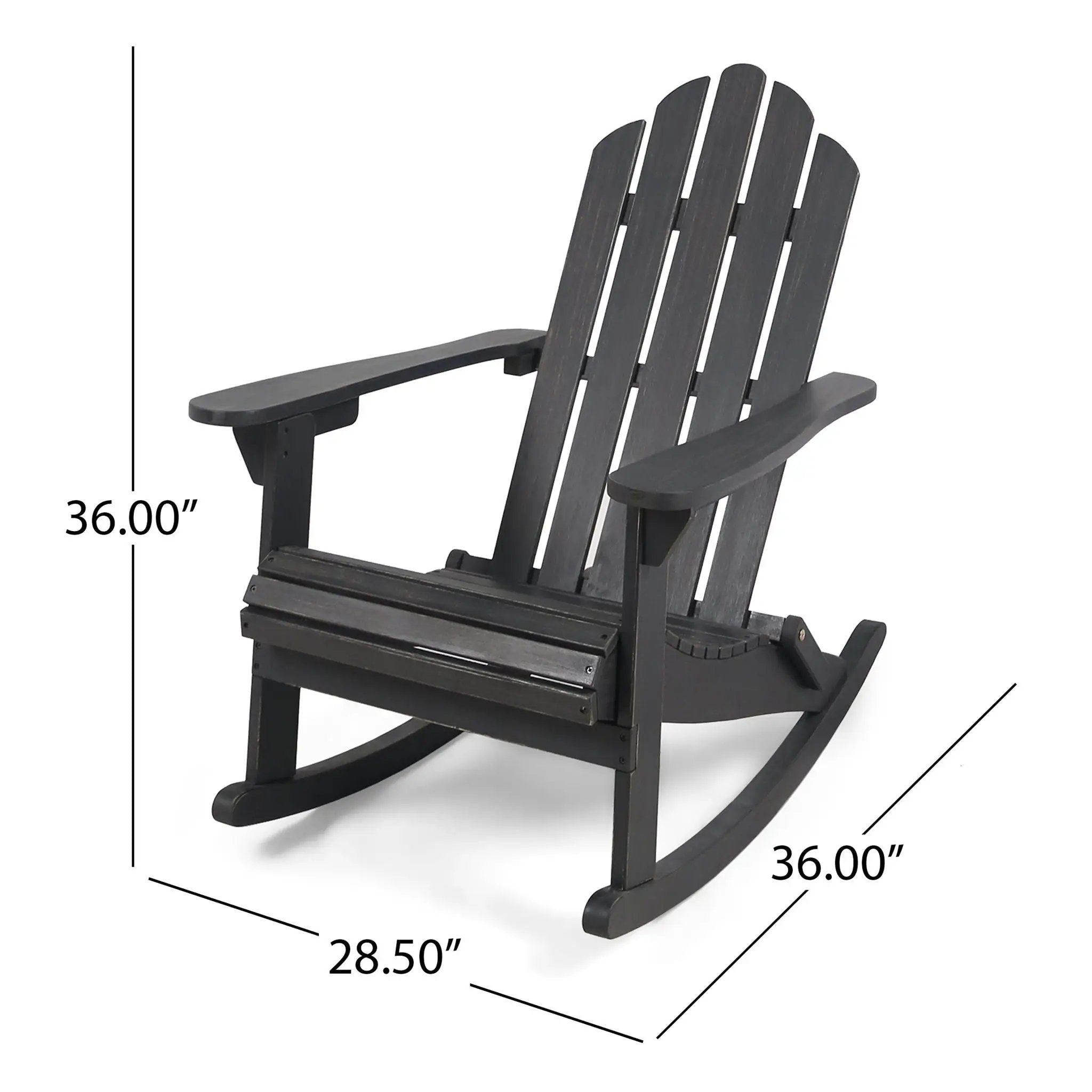 Echoes Outdoor Acacia Wood Adirondack Rocking Chair by HouseOfZazla