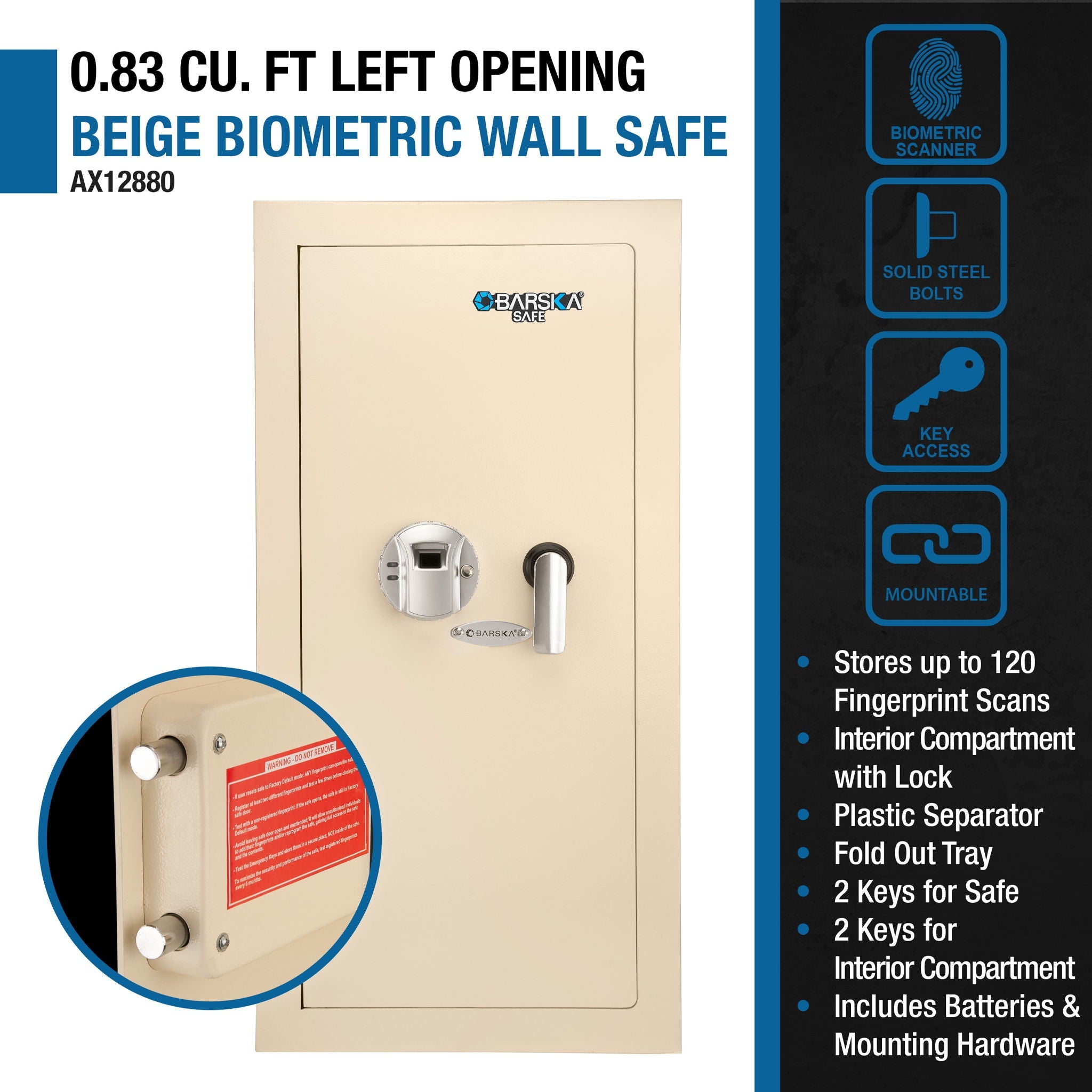 Durable Biometric Wall Safe by HouseOfZazla