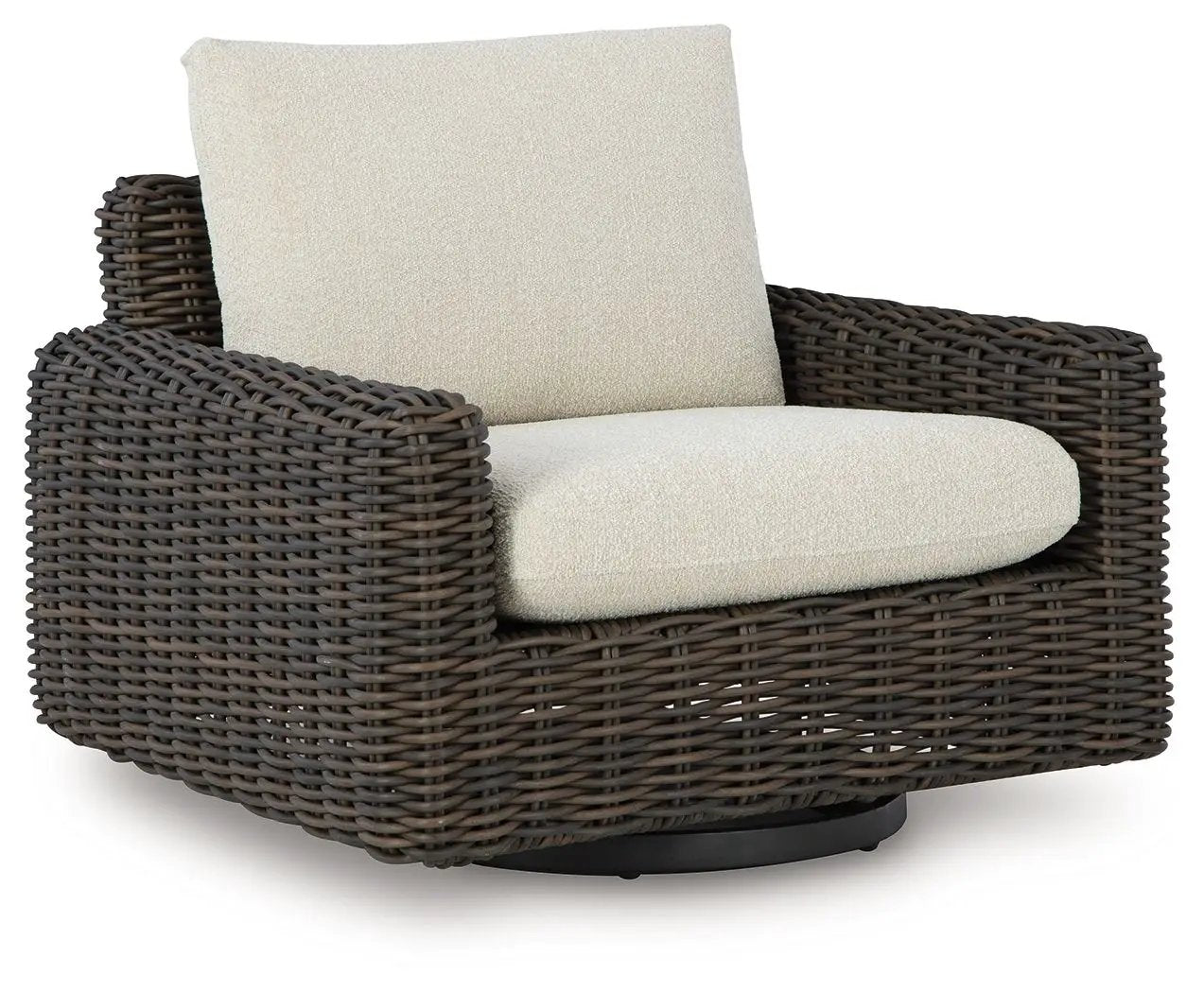Kimora - Swivel Glider Lounge With Cushion - Beige / Dark Brown by Unique Piece Furniture