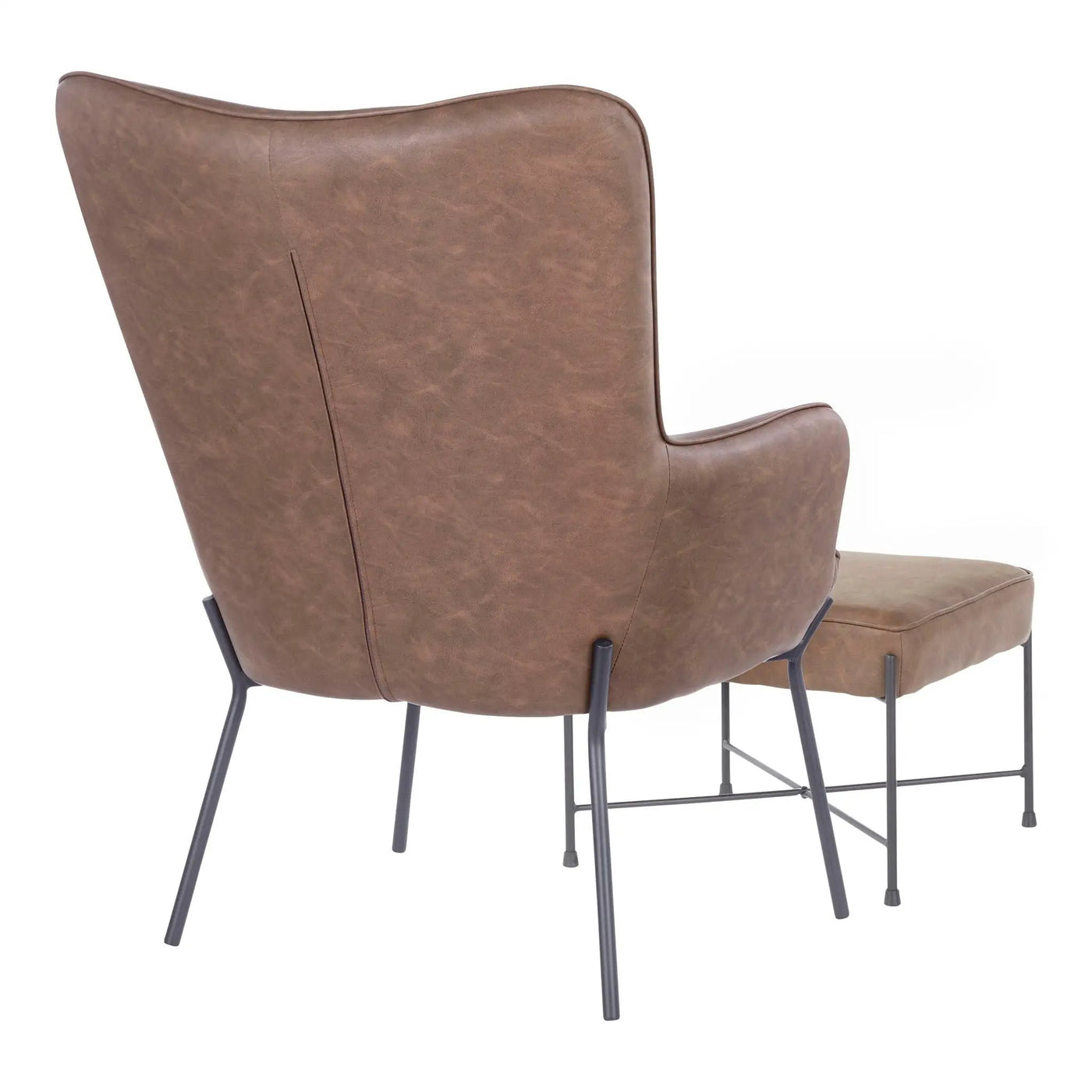 Izzy - Industrial Lounge Chair & Ottoman Set by HouseOfZazla