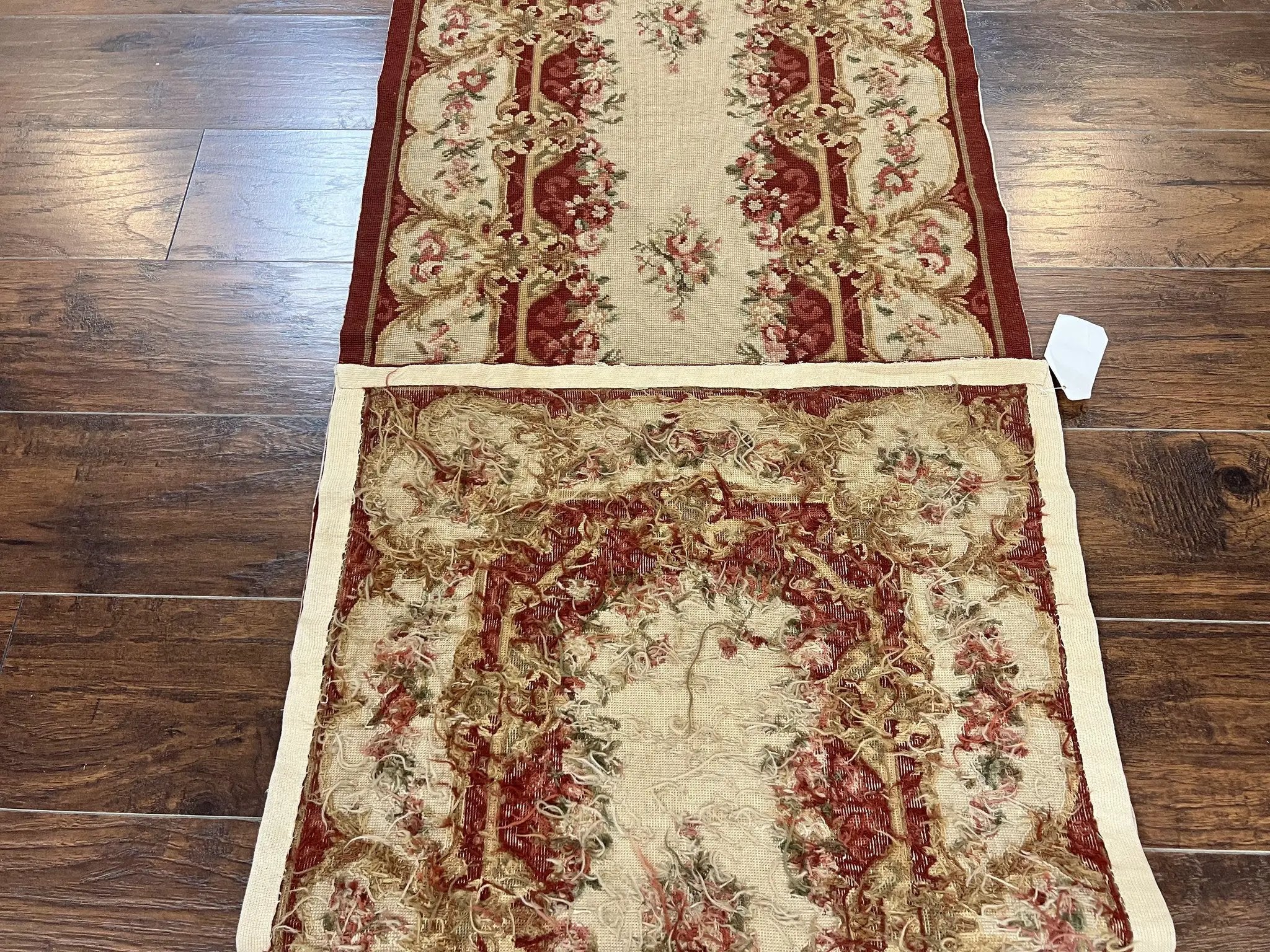 Needlepoint Runner Rug 2.5 x 10.7, Tan Runner Rug, Flatweave Runner, Aubusson European Design, Needlepoint Rug, Long Runner, Hallway Rug by Jewel Rugs