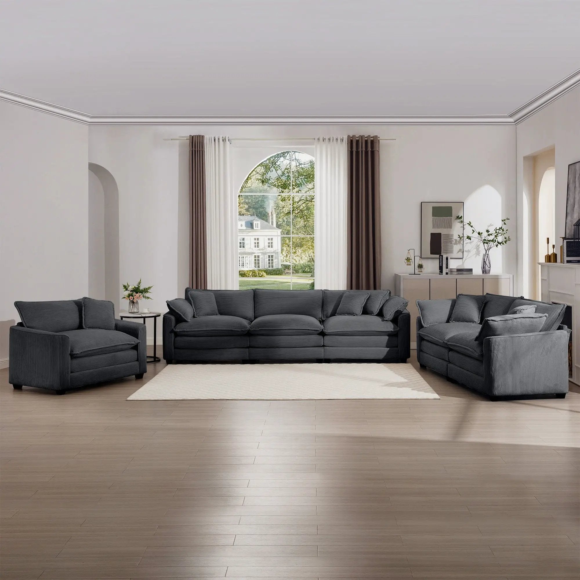 Elegant Oversized Sectional Sofa Set With Deep Seats And Flexible Layout by Unique Piece Furniture